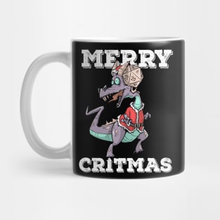 Critical Hit D20 Dice RPG Meme PnP Dragon Merry Critmas Gift Mug